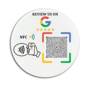Carte NFC personnalisée ronde pour avis Google, évaluation 5 étoiles, carte PVC, QR code, panneau publicitaire pour entreprise, hôtel, restaurant, carte de suivi sur les réseaux sociaux - Product Image 2