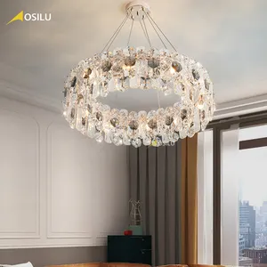 Lámpara colgante de cristal para dormitorio y sala de estar, luz redonda, venta al por mayor, proveedores de China