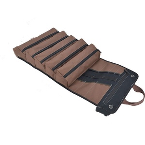 Borsa Porta Attrezzi Arrotolabile Resistente con 5 Tasche con Cerniera, Organizzatore Multiuso in Tela per Elettricisti, Meccanici, Falegnami - Product Image 1