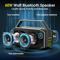 Enceinte Bluetooth originale W-King D9-1, enceinte portable sans fil avec caisson de basses, étanche IPX6, 60W, enceinte d'extérieur pour la musique