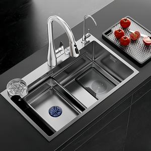 Fregadero de cocina de acero inoxidable SUS316L de un solo tazón grande para lavado de verduras, de montaje bajo encimera - Product Image 1