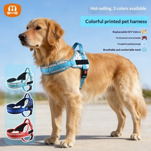 Harnais de luxe pour chien MIDEPET <span class=keywords><strong>K9</strong></span> en polyester, réglable, anti-traction, avec protection anti-explosion, design de logo personnalisé, lavable - Product Image 1