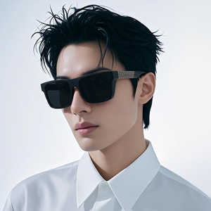 Nouvelles lunettes de soleil polarisées pour hommes, monture carrée noire, UV400, anti-éblouissement, verres TAC, matériau PC - Product Image 2