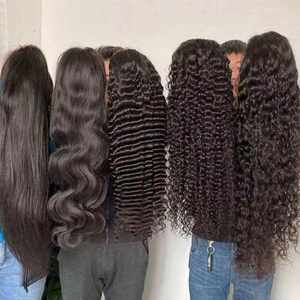 Peluca Rizada Birmana Natural, Peluca Frontal de Encaje HD Completo de 30 Pulgadas, Venta al por Mayor, Peluca de Cabello Humano Virgen Natural Vietnamita Grado 12A - Product Image 6