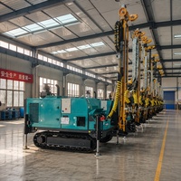 Foreuse rotative sur chenilles hydraulique, profondeur max. 100 m, alimentée au diesel, contrôlée par PLC, avec moteur et boîte de vitesses, pour applications géologiques et diamantifères
