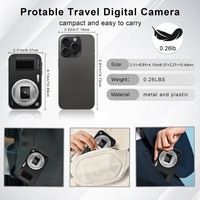 Cámara Digital 4K 64MP con Autoenfoque, Pantalla de 2.8'', Plástico Compacto, para Vlogging, Batería de 1200 mAh, MicroSD de 32GB, CMOS, Gran Angular de 90°, para Niños