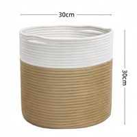 Panier de rangement pliable en corde de coton tressée écologique, vente en gros avec marque privée pour l'organisation du salon