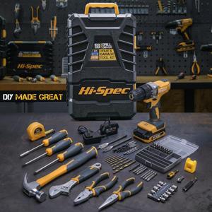 Kit d'outils Xi Meng 81 pièces, perceuse sans balais 18V, batterie, vitesse variable, kit de réparation domestique, douilles métriques - Product Image 5