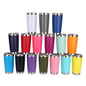 Mug isotherme de voyage personnalisé de 20 oz, blanc, à double paroi, anti-fuite, avec couvercle, pour café, promotionnel - Product Image 2