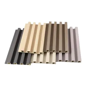 Wood Plastic Composite Pvc Coating Cladding Fluted Wall Board Plaque Wpc Interior Wall Panel