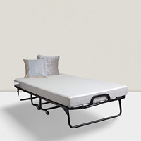 Lit pliant en métal sur roulettes, portable, Allemagne, pour hôtels, 90x200cm, pour adultes
