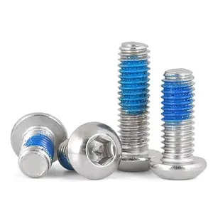 M1.6 M2 M3 Stainless Steel SS201 304 316 316L A2 A4 Blue Red Nylock patch Hexagon Torx Cross Recess Button Head Machine Screw