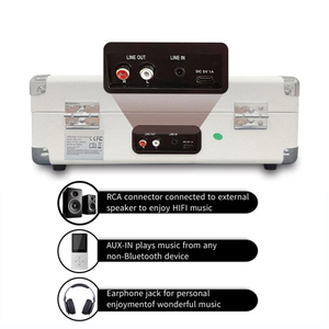 Portable 3 vitesses Antique Gramophone BT disque <span class=keywords><strong>vinyle</strong></span> tourne-disque lecteur sans fil enregistrement <span class=keywords><strong>Vintage</strong></span> tourne-disque - Product Image 6