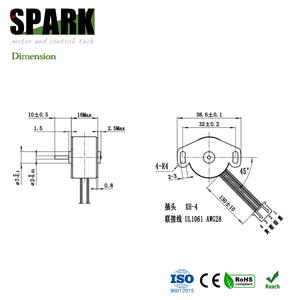 Moteur pas à pas à aimant permanent mini PM25S-<span class=keywords><strong>024</strong></span> DC 5V, angle de pas bipolaire 15 degrés, contrôle par étincelle, arbre de 2 mm, couple 40g.cm, pour applications de type valve - Product Image 5