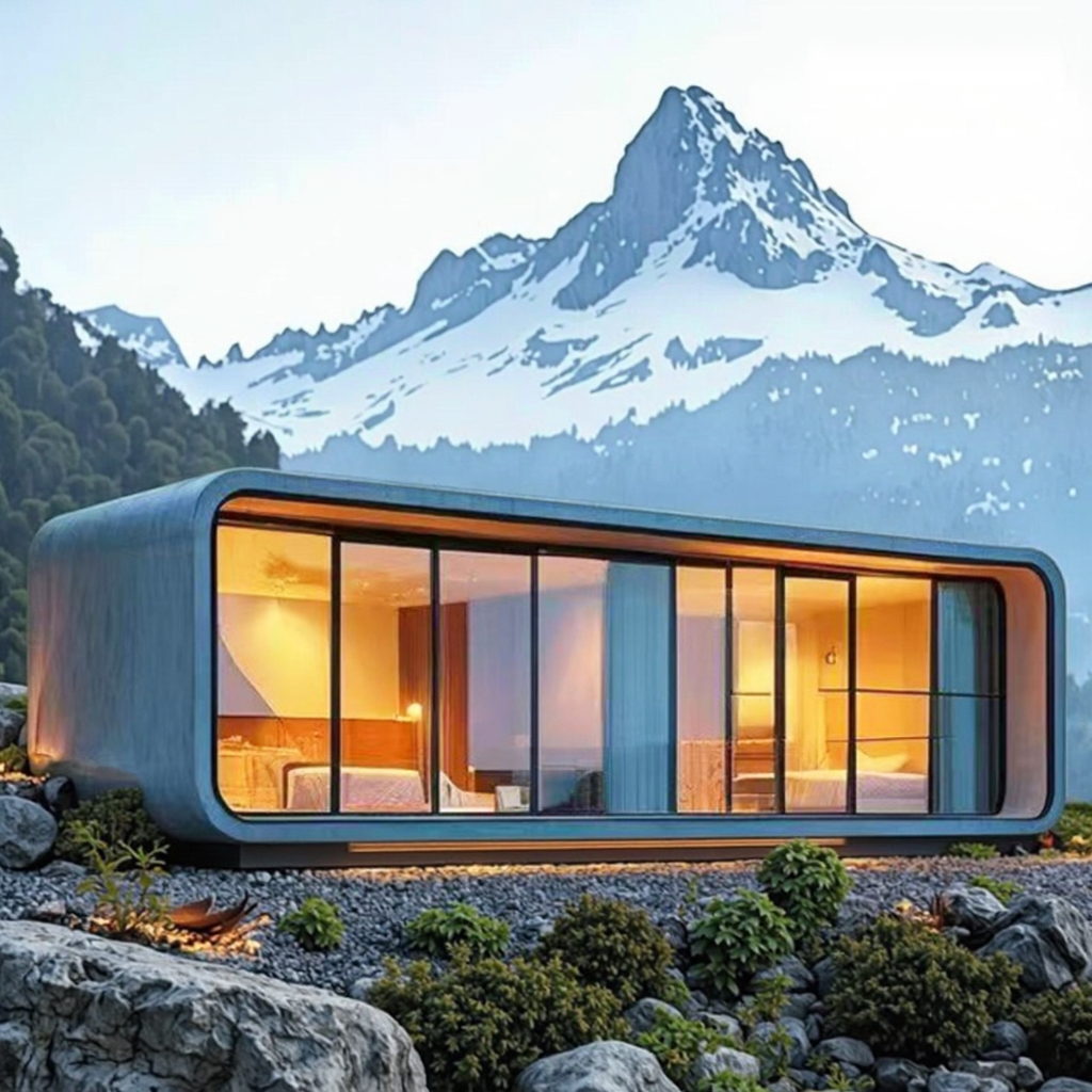 Modern 40ft Prefab House Fully Equipped Moveable Office Apple Cabin Kit 2-5 Bedrooms Extended Edition Apple Cabin 1