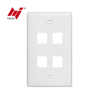 Single Gang Cat6 RJ45 Placa de pared Keystone Jack con tornillos Blanco