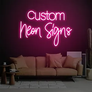 Dropshipping Design gratuito fascia al Neon personalizzata Led luce al Neon nome Logo insegna al Neon trasporto di goccia personalizzato per la festa di compleanno a casa