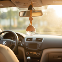Flacon diffuseur de parfum et d'huiles essentielles en verre vide de 6 ml pour voiture, avec bouchon à vis en bois, MOQ 100 pièces