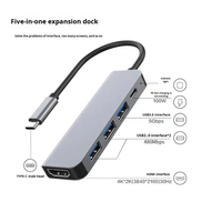 Adaptador Multipuerto USB a USB C 2 en 1, 7 Puertos USB 3.0 y USB 2.0, Tipo C, Alimentación de Datos, Base de Conexión, Aleación de Aluminio
