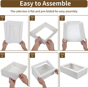 Cuisson personnalisée Donut Pain Tarte Pâtisserie <span class=keywords><strong>Carton</strong></span> Rectangle Blanc Impression Cupcake Boîte et <span class=keywords><strong>Emballage</strong></span> Blanc - Product Image 5