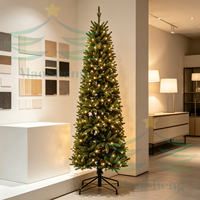 Sapin de Noël pré-éclairé de 9 pieds avec lumières LED, pour l'intérieur et l'extérieur, vente en gros, fabrication sur mesure