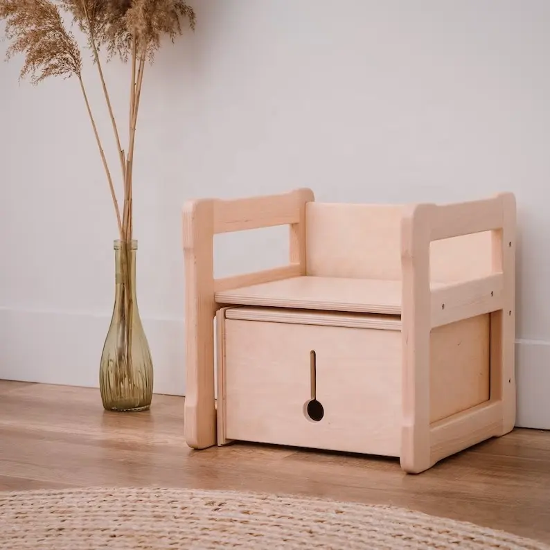 Montessori Multifunctional chair and small box set certified Baby registry item Gift for kids