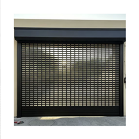 Porte de garage électrique en aluminium perforé sur mesure, finition moderne, anti-effraction, pour villa et maison