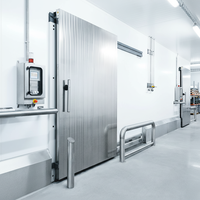 Chambre froide industrielle électrique/manuelle à double porte coulissante en acier inoxydable isolé avec garantie d'un an
