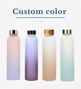 Hot Selling Product Promotional Top Seller <b>pink</b> Frosted Glass Water <b>Bottles</b> 500ml Reusable Tumbler Custom Design Bpa Free - Product Image 2