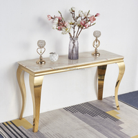 Tables consoles de luxe vintage italiennes, design moderne, acier inoxydable, meubles pour couloir, vestibule, salon, hôtel, entrée, décoration