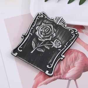 Specchio Pieghevole in Plastica e Alluminio Stile <span class=keywords><strong>Serie</strong></span> <span class=keywords><strong>Anna</strong></span> con Fiore Rosa, Modello Piccolo di Alta Gamma per Cosmetici, Regalo Promozionale SD7307 - Product Image 3