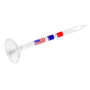 Solid Plastic Golf Tees 83mm <b>Large</b> <b>Cup</b> 8 Prong Transparent With Usa Flag Design Bulk Packaging - Product Image 5