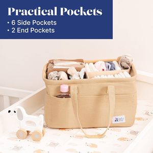 Organizador de Brinquedos e Cadernos em Tecido de Corduroy para Bebês, Resistente à Água, Multi-Capacidade, Roxo - Product Image 4