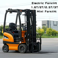 Carretilla Elevadora Eléctrica de 1t, 2t, 2.5t, 3t, Cuatro Ruedas, Altura de Elevación de 1m a 5m, Batería de Litio, para Almacén, Fábrica, Exportación, China, Mini Carretilla Elevadora