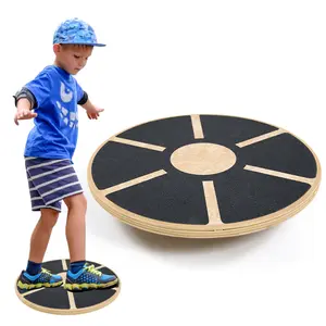 Wooden Wobble Balance Board Core Strength Exercise Fitness Accessory Workout Stability Equipment 15.55inch Non-Slip Wobble Board