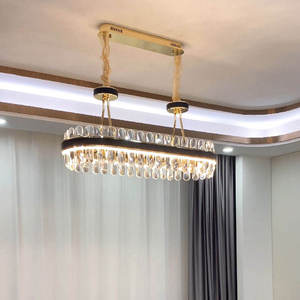 Pendentif Led Éclairage En Cuir Lumineux Cristal Lampe Anneau Décoratif Éclairage pour Salon Lustre Moderne - Product Image 3