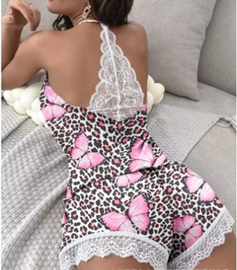 ชุดนอนลูกไม้เซ็กซี่2ชิ้นคอวีแขนกุดเอวยางยืดใส่ได้ทุกวันเหมาะกับฤดูร้อน - Product Image 3