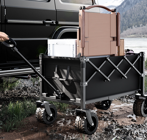 एमएल हॉट सेलिंग ढहने योग्य वैगन कार्ट्स फोल्डिंग ट्रॉली गाड़ी के साथ पहियों वाली गाड़ी - Product Image 2