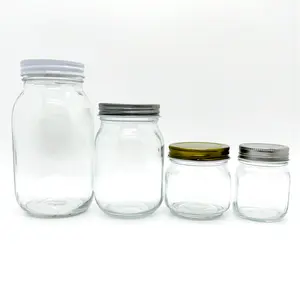 Glass Jar Supplier Wholesale Wide Mouth Mason Jar 8 Oz 16 Oz Mason Jar With Lid