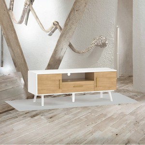 <span class=keywords><strong>Moderno</strong></span> Mobile TV di Lusso in Metallo <span class=keywords><strong>Bianco</strong></span> per <span class=keywords><strong>Soggiorno</strong></span> con Cassetti e Vani Portaoggetti, Arredamento Regolabile per la Casa - Product Image 3