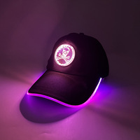 Gorra de Béisbol con Luces LED de Halloween, Brilla en la Oscuridad, Logotipo Luminoso, Ajustable, para Fiestas y Eventos Nocturnos