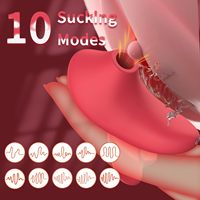 Stimulateur clitoridien et des mamelons étanche IPX7 pour femmes, 10 modes de succion, rechargeable par USB, silicone souple, noir + blanc, cadeau