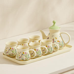 Ensemble de tasses à café et à thé de luxe pour la maison, emballage cadeau, style campagnard mignon, ensemble tasse et assiette pour la maison - Product Image 5