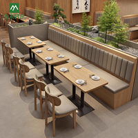 Ensemble de table et de chaises en bois durables pour restaurant commercial moderne, canapés adaptés aux restaurants de restauration rapide, hôtels et cafés