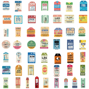 50 Uds. Tarjetas de embarque personalizadas no duplicadas, pegatina de vinilo de PVC impermeable para equipaje, portátil, botella de agua, teléfono móvil - Product Image 6