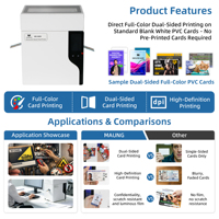 Impresora de Tarjetas de Sublimación de Tinta Industrial MASUNG MS-8600 de 600 DPI, Impresión de Tarjetas de PVC y PET a Todo Color con Pantalla Táctil