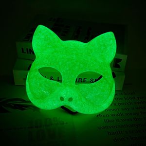 Masque de chat fantôme fluorescent vert pour Halloween HLC, masque de Jason qui brille dans le noir, masques de personnage pour cosplay et fêtes - Product Image 1
