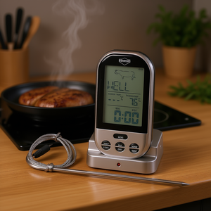 เทอร์โมมิเตอร์ดิจิตอลสำหรับย่างอาหาร Kchenprofi วัดอุณหภูมิได้สูงสุด 250 องศาเซลเซียส พร้อมหัววัดและตัวตั้งเวลาสำหรับการปรุงเนื้อสัตว์ - Product Image 3