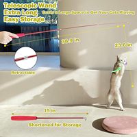 Violet bleu rétractable drôle jouets pour animaux de compagnie interactif intérieur poulet plume chat jeu baguette en plastique bois bâton tige fée Teaser