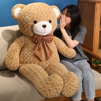 Teddybär-Plüschtier in Verschiedenen Größen mit Lockigem Fell und Fliege, Gefüllter Bär für Sofa- und Schlafzimmerdekoration, Kindergeburtstags- und Valentinstagsgeschenk